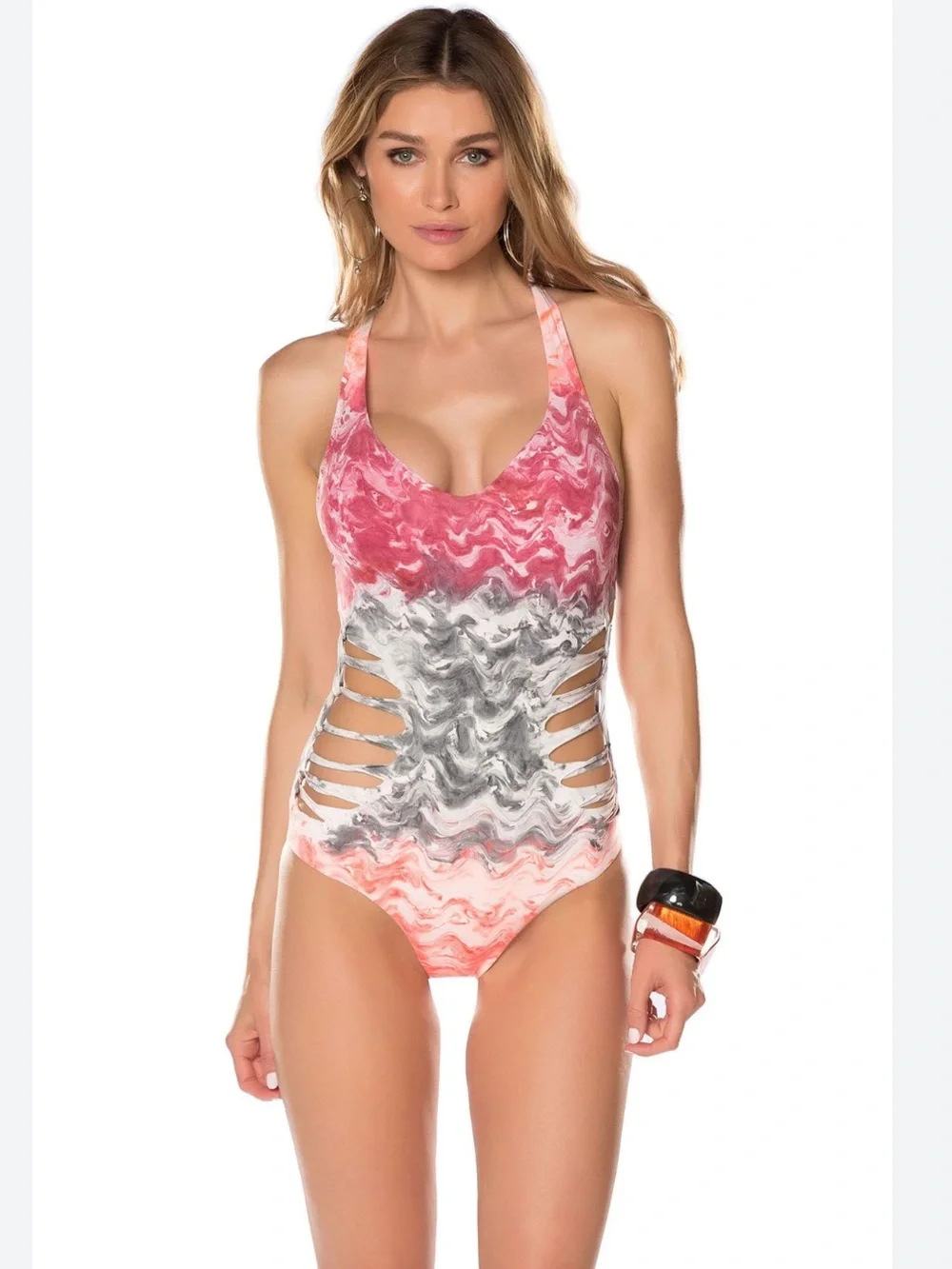 BECCA by Rebecca Virtue Cosmic Cutout Monokini One-Piece Swimsuit
